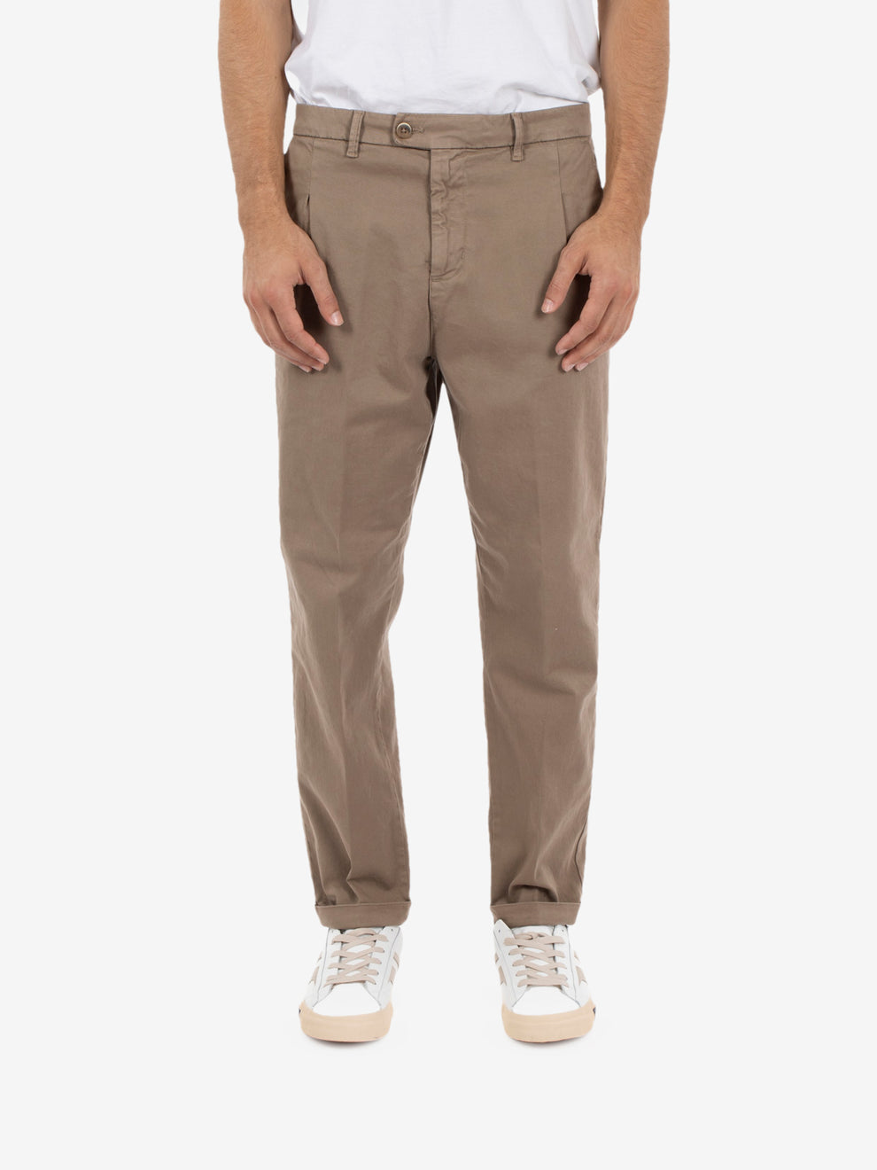 Pantaloni Rio in gabardina fango