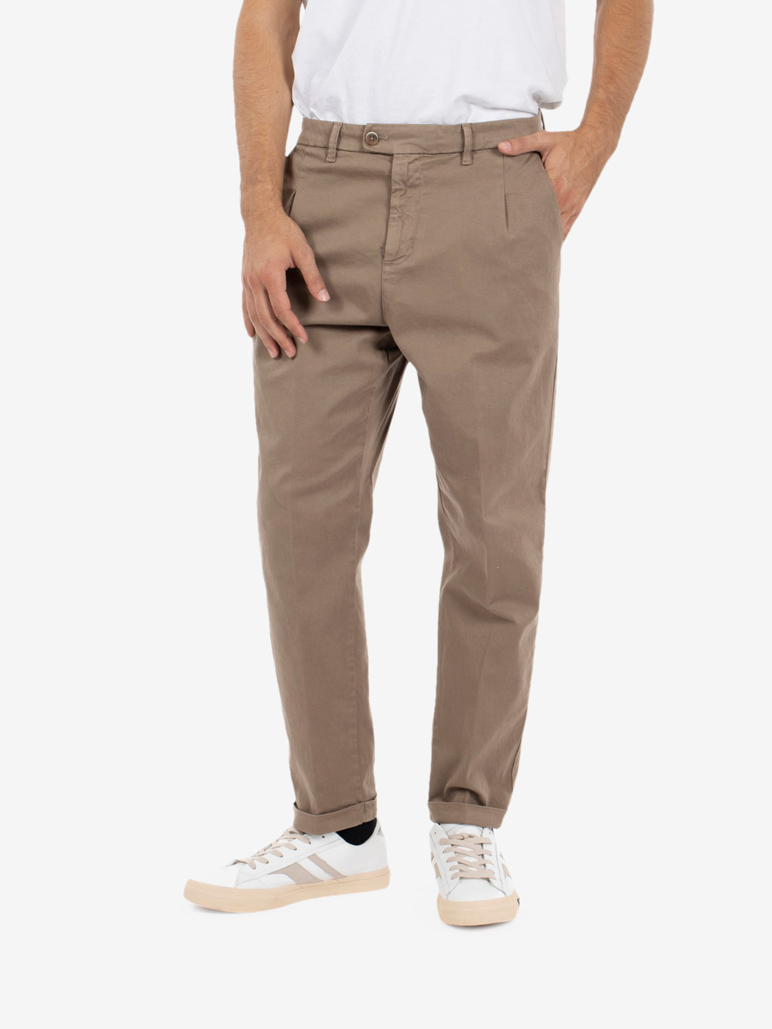 Pantaloni Rio in gabardina fango