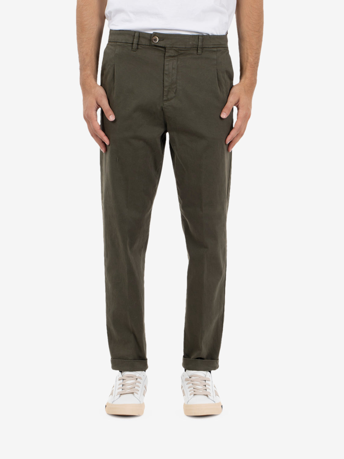 Pantaloni Rio in gabardina militare