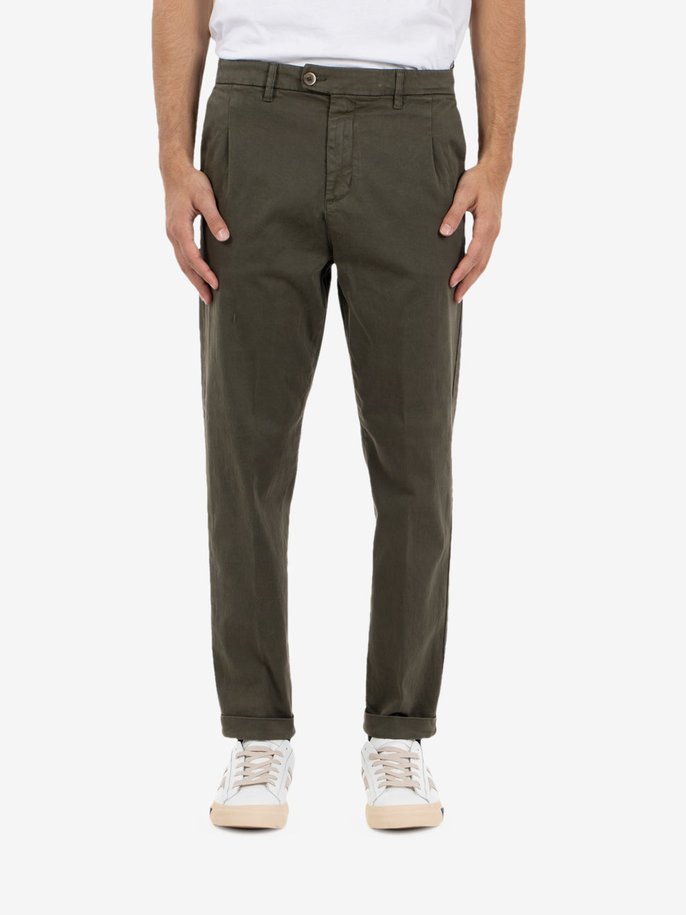 Pantaloni Rio in gabardina militare