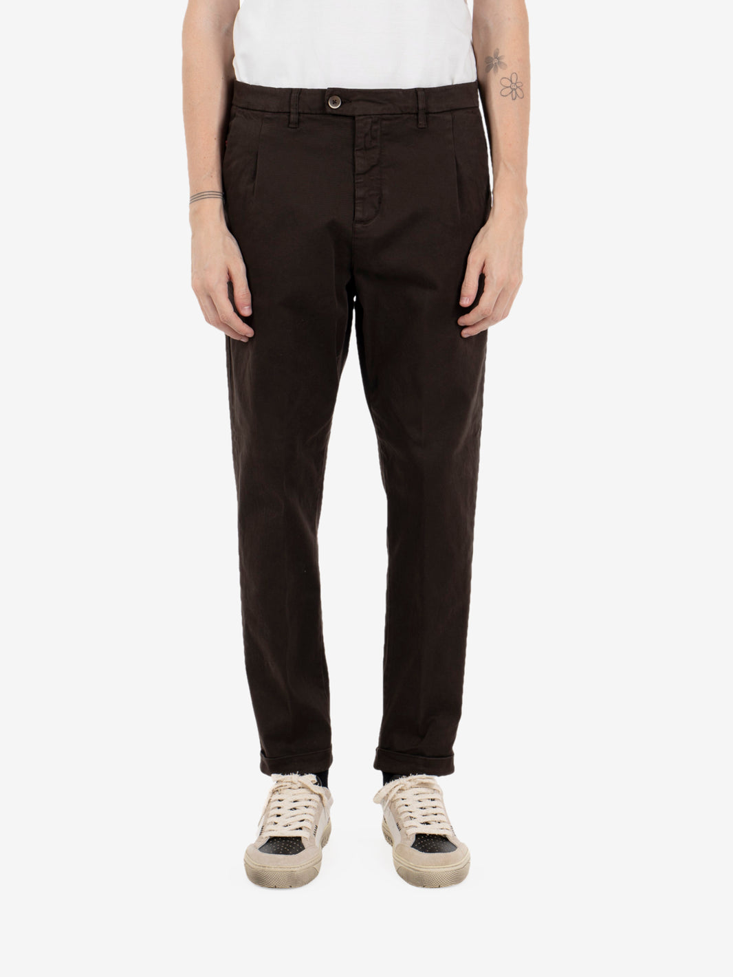 Rio trousers in dark brown gabardine