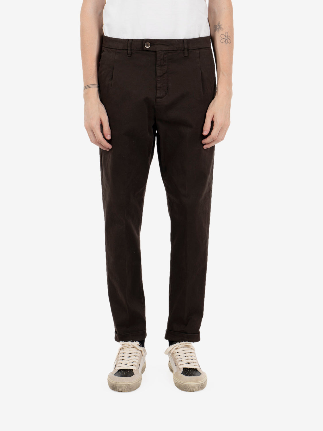 Pantaloni Rio in gabardina moro