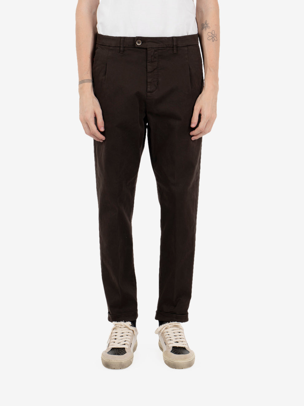 Pantaloni Rio in gabardina moro