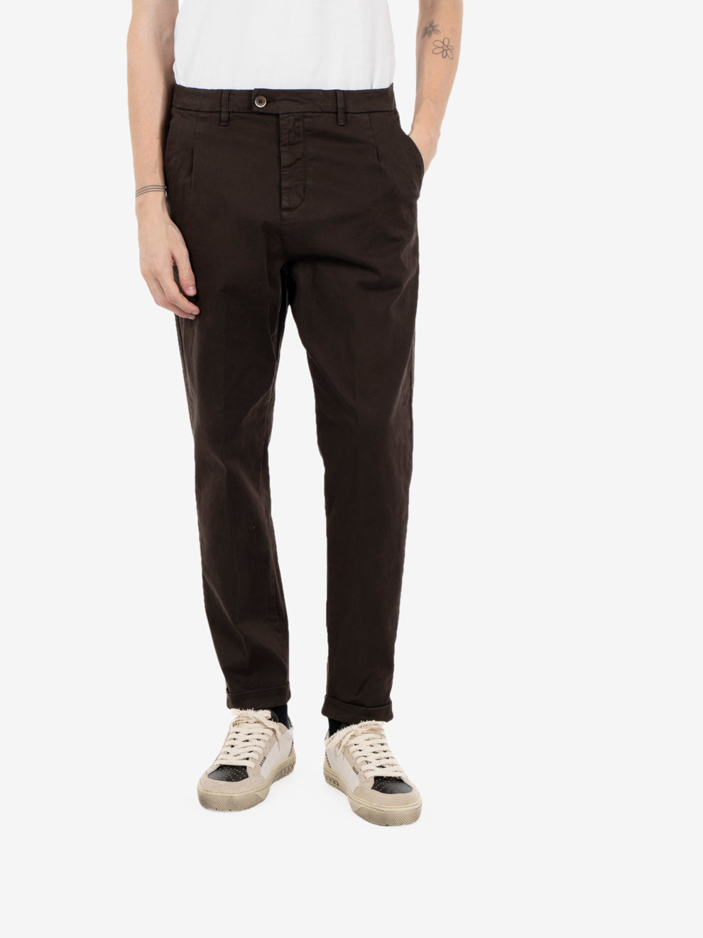 Pantaloni Rio in gabardina moro