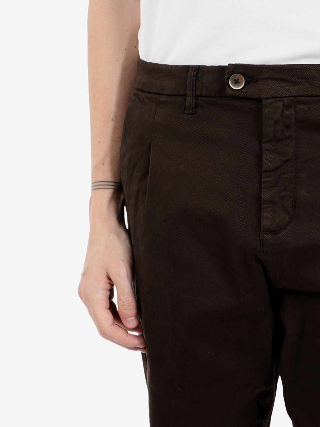Pantaloni Rio in gabardina moro