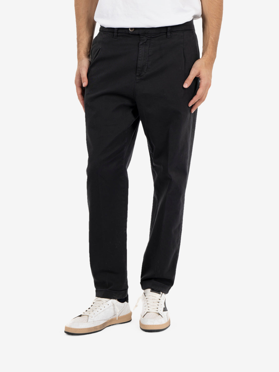 Pantaloni Rio in gabardina nero