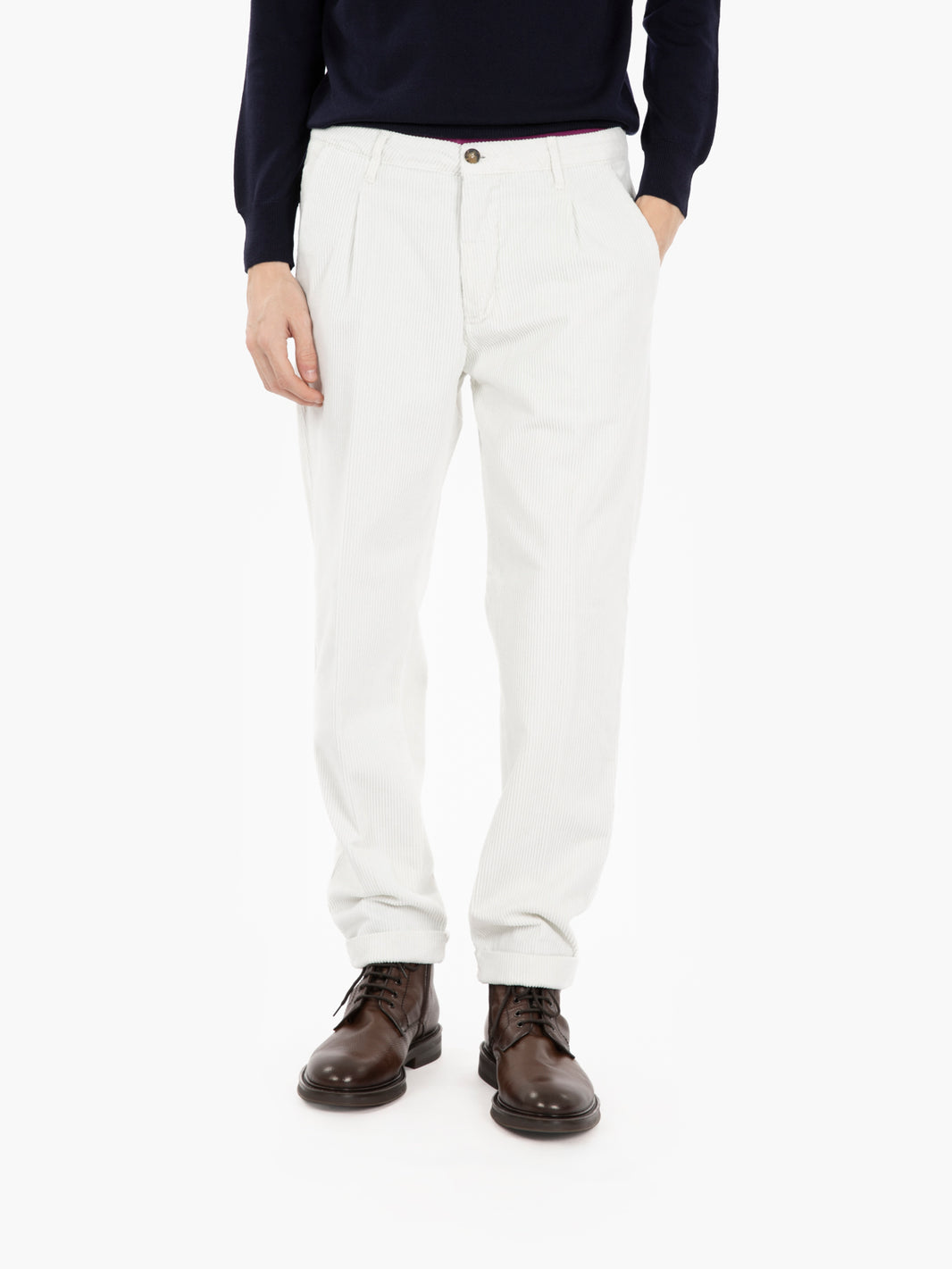 Rio trousers in cream velvet