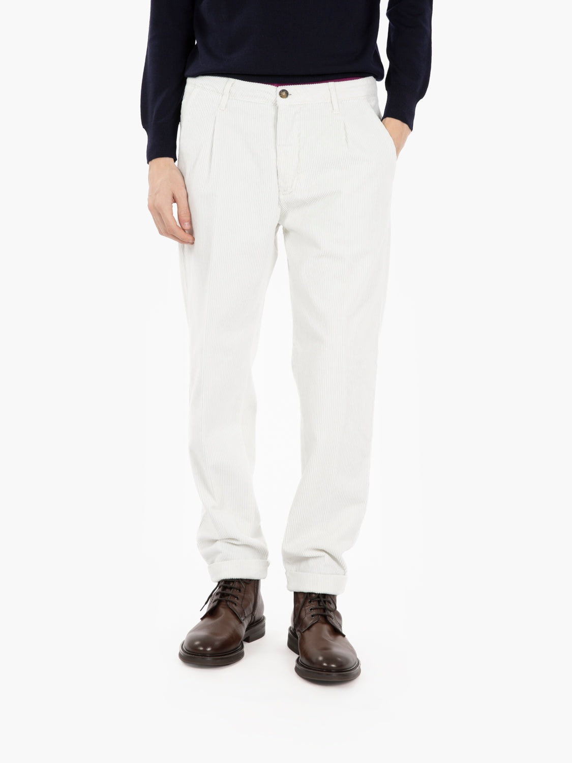 Rio trousers in cream velvet