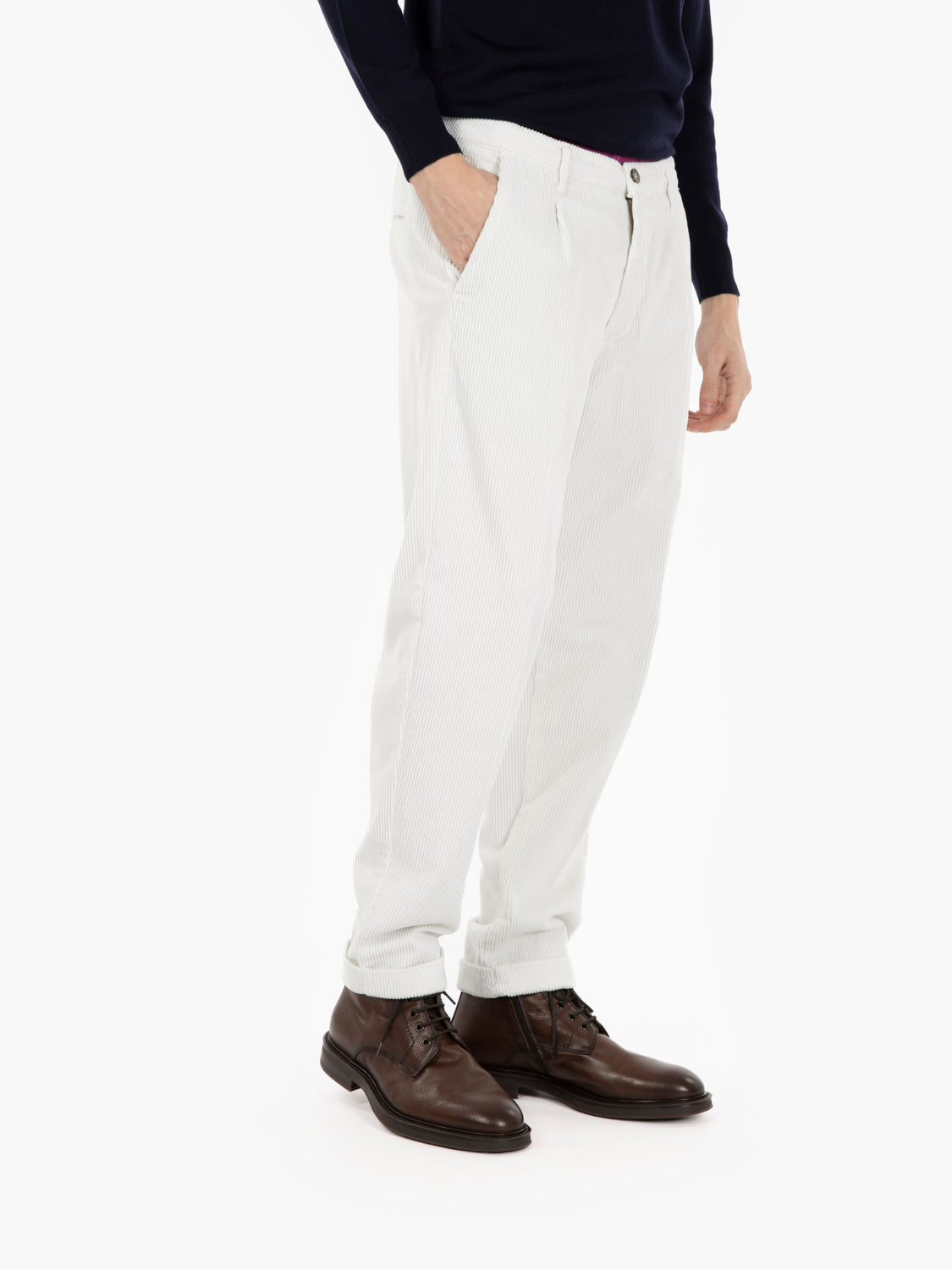 Rio trousers in cream velvet