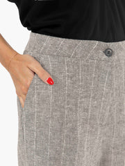 STIMM - Pantaloni Salonicco straight gessati nero