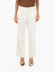 STIMM - Pantaloni Salonicco straight gessati panna