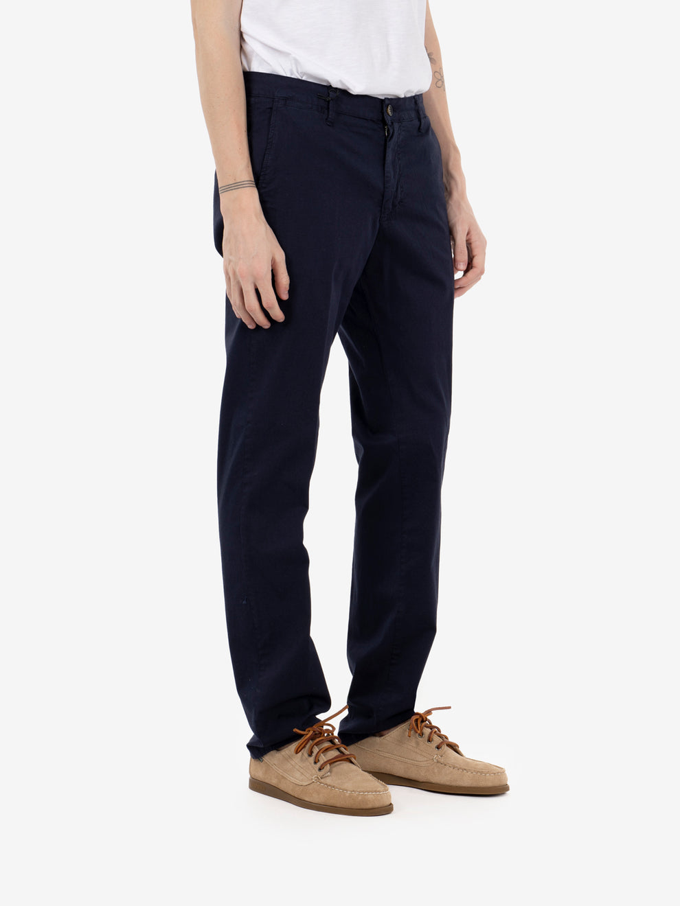 Navy slim fit trousers