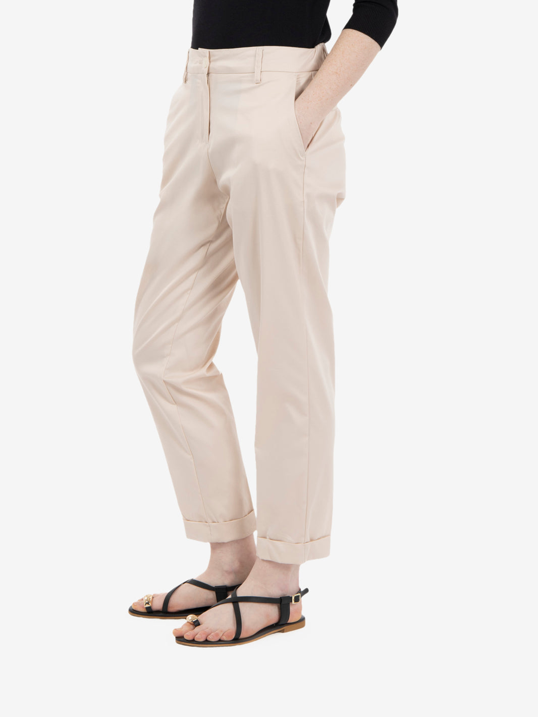 Pantaloni straight Iris sabbia