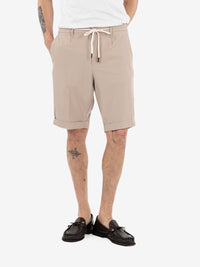 Aristide beige canvas Bermuda shorts