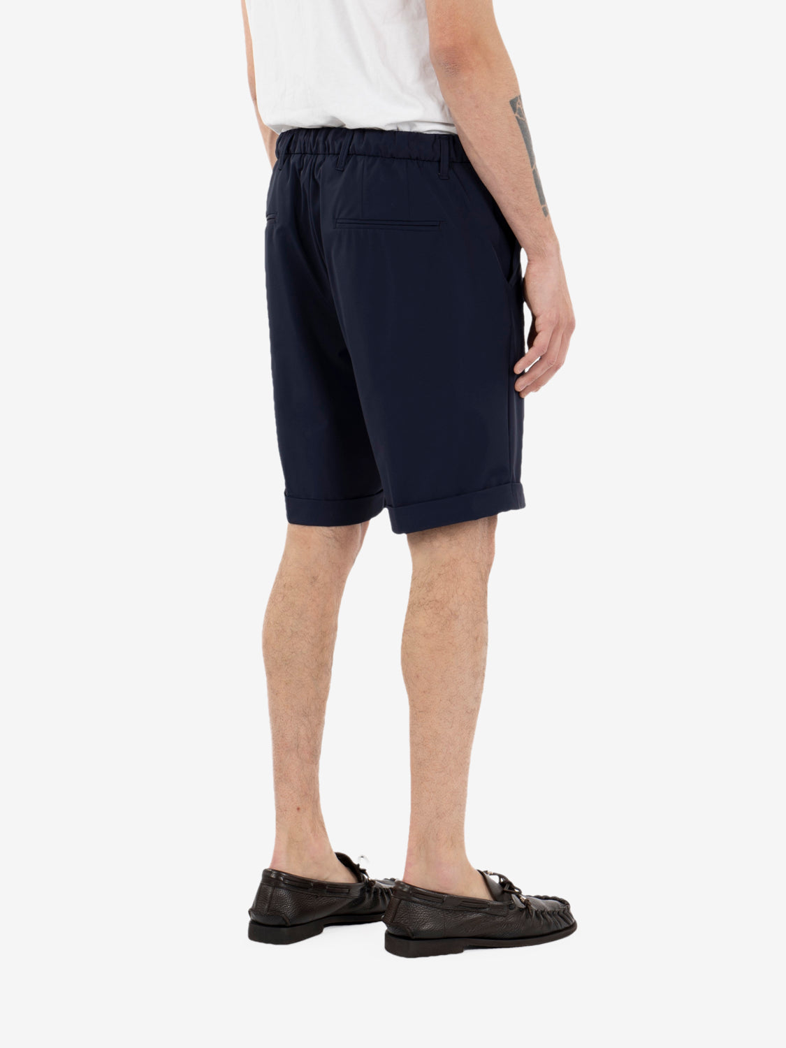 Aristide navy canvas Bermuda shorts