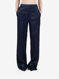 Pantaloni tessuto cangiante blu