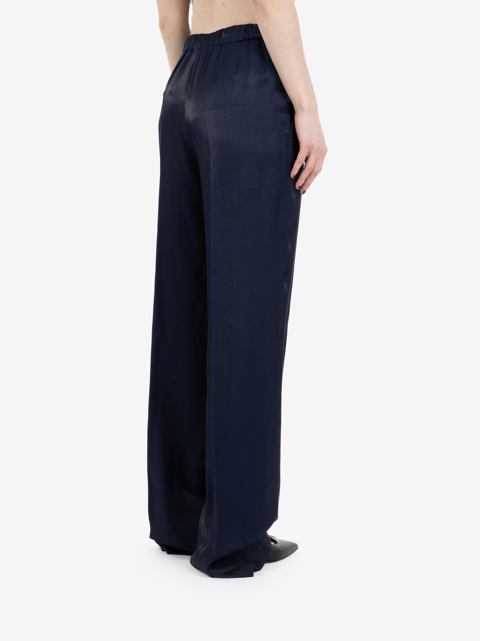 Pantaloni tessuto cangiante blu