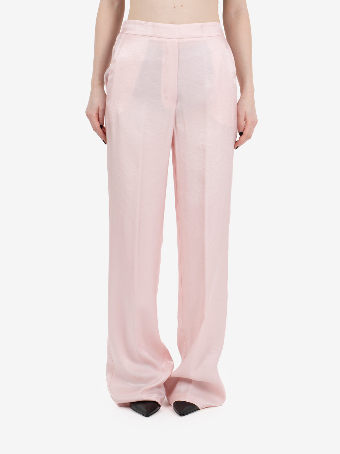 Pantaloni tessuto cangiante rosa