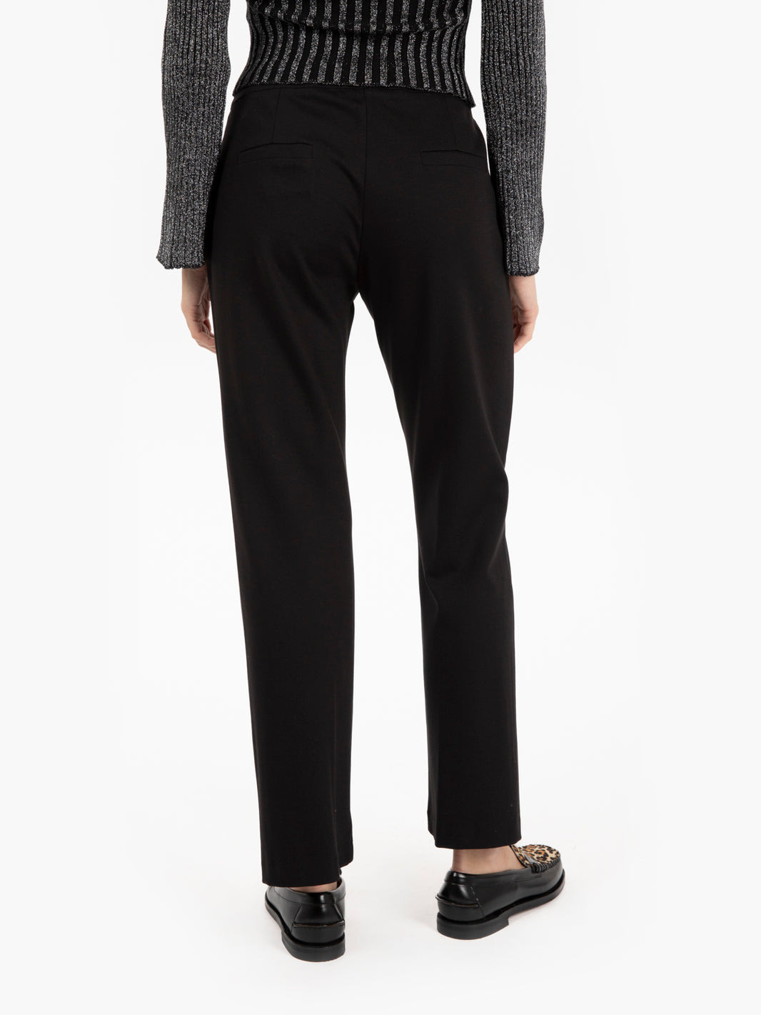 Pantaloni trombetta punto milano neri