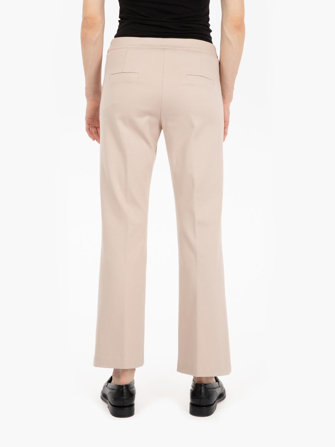 Pantaloni trombetta punto milano sabbia