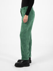 STIMM - Pantaloni velluto coste con risvolto verde
