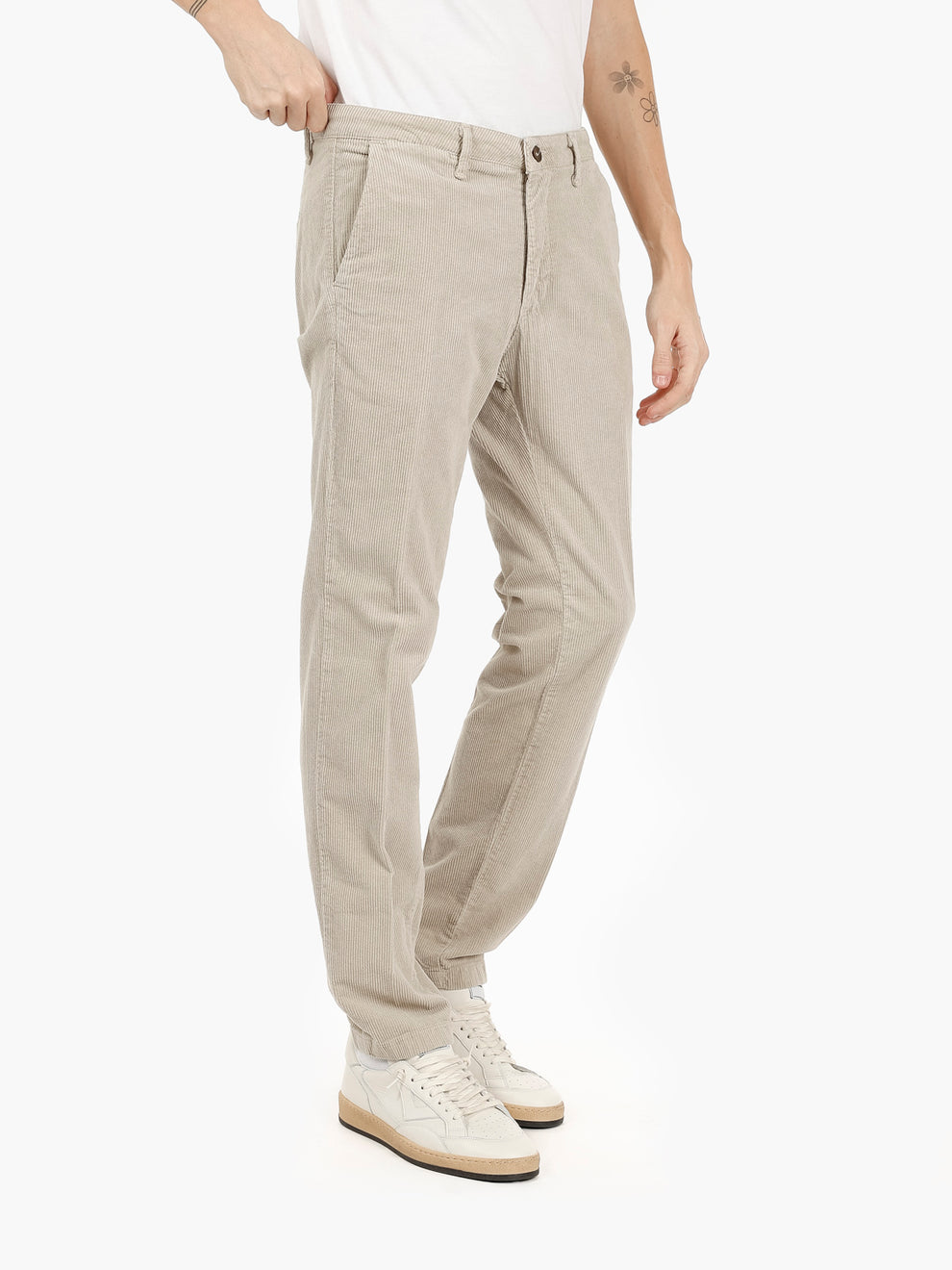 Pantaloni Vienna in velluto beige