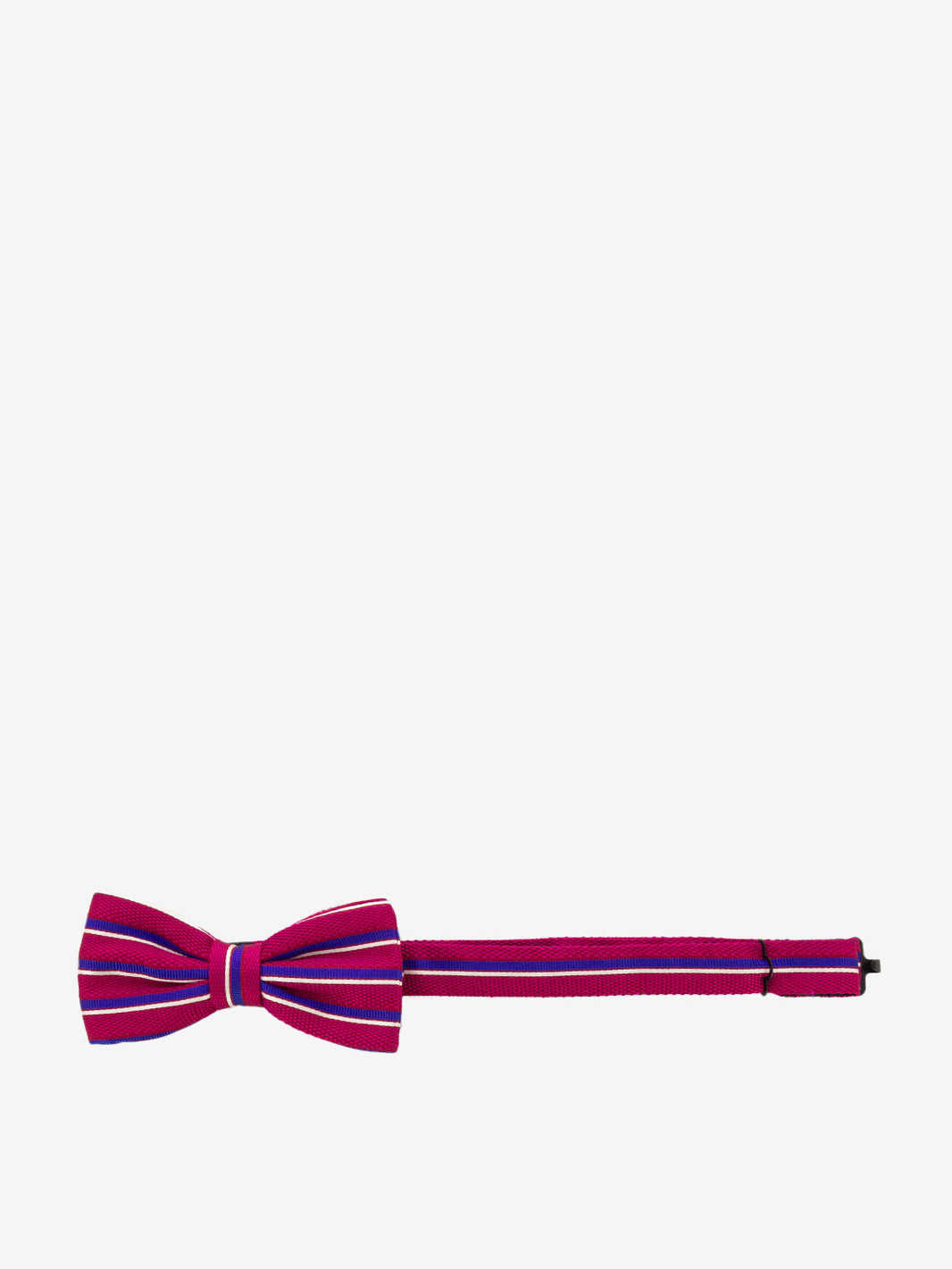 Beige / fuchsia / green striped bow tie