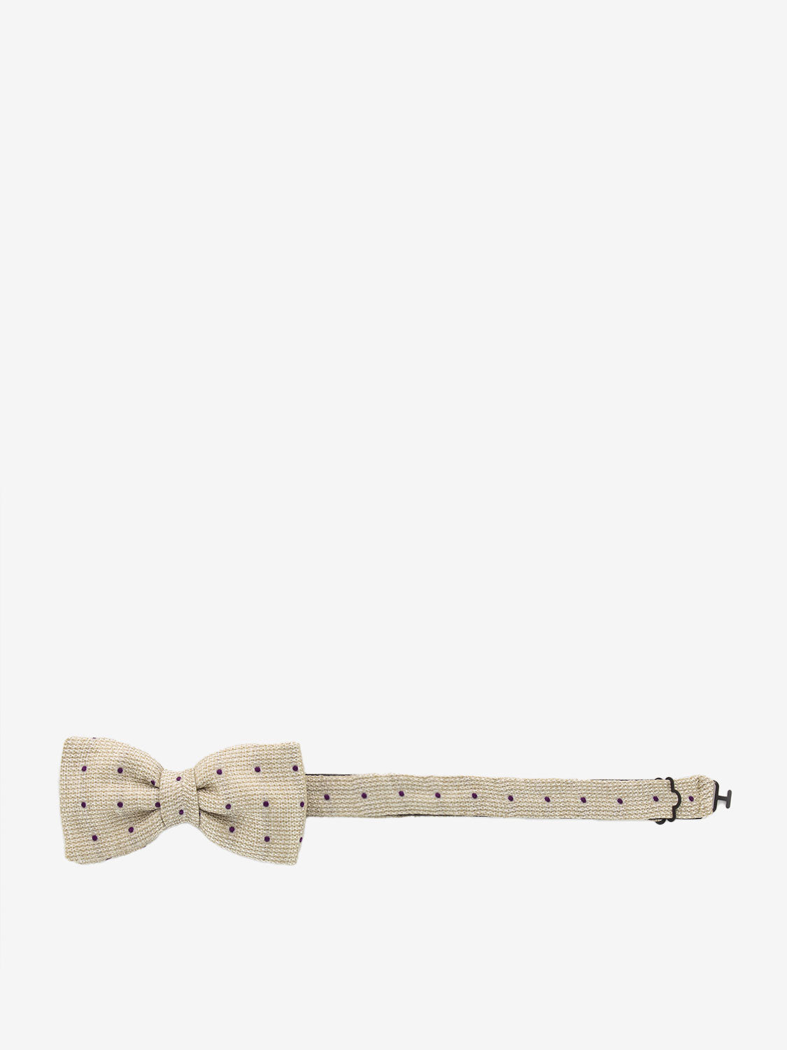 Cream polka dot gauze bow tie