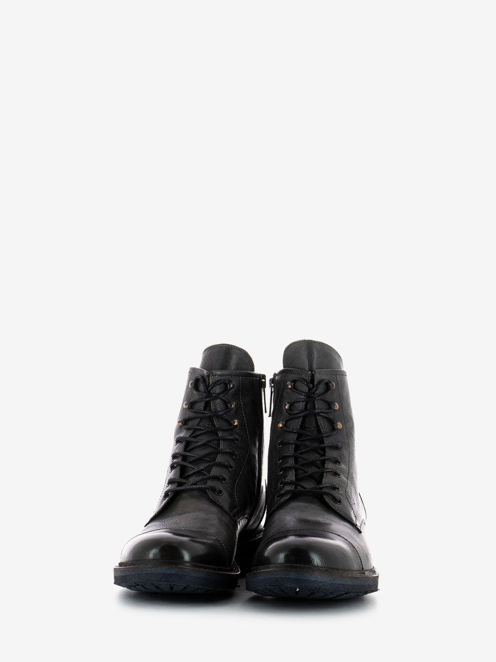Charcoal grey leather ankle boots