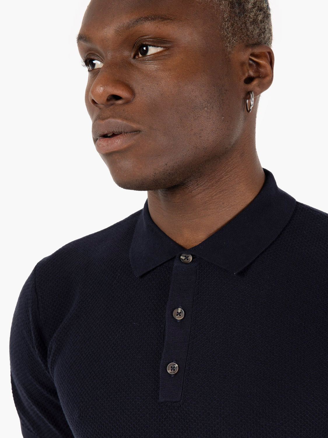 Waferino navy short sleeve polo