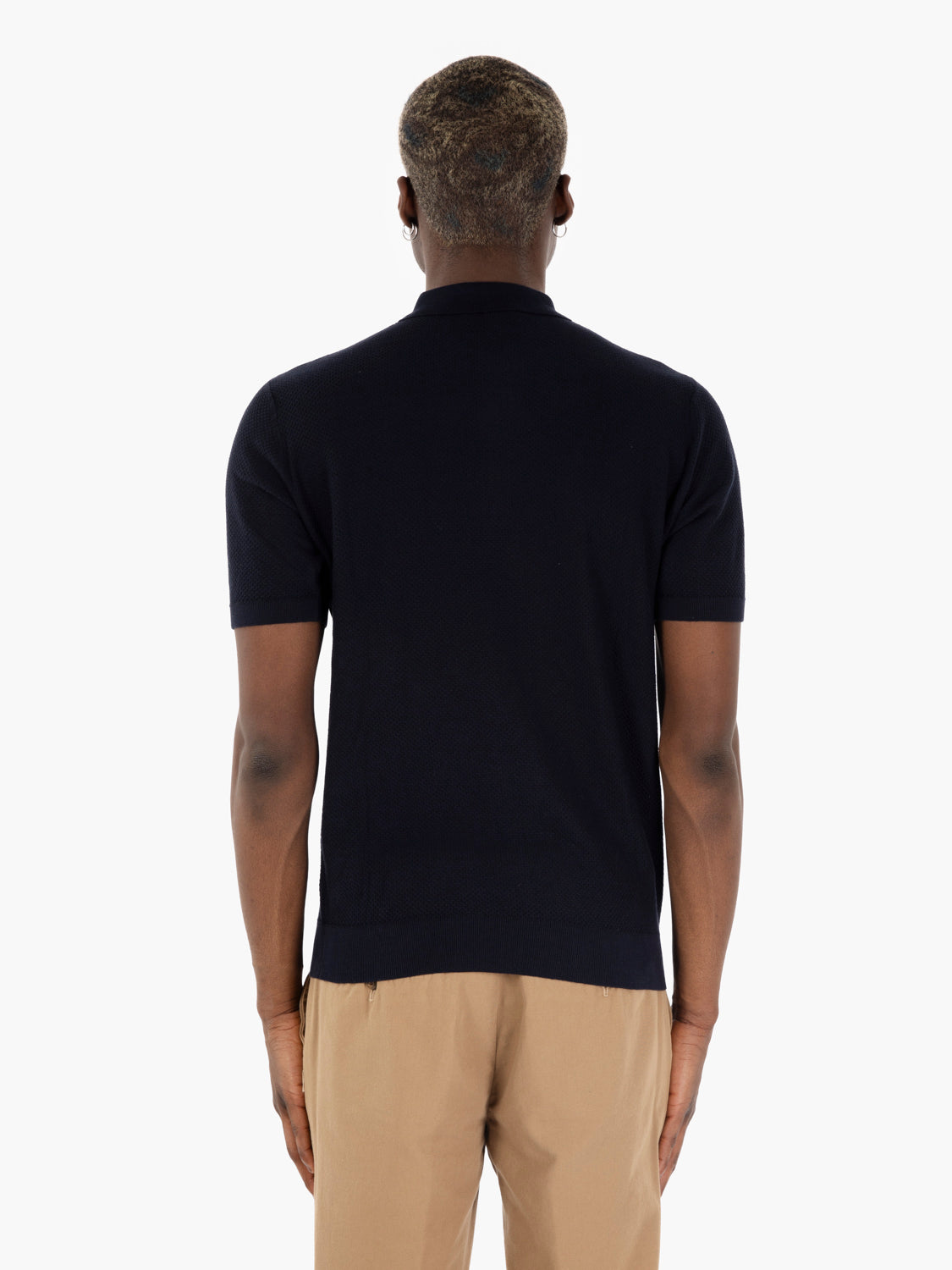Waferino navy short sleeve polo