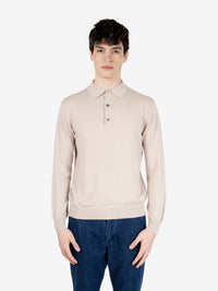 Polo a maniche lunghe beige