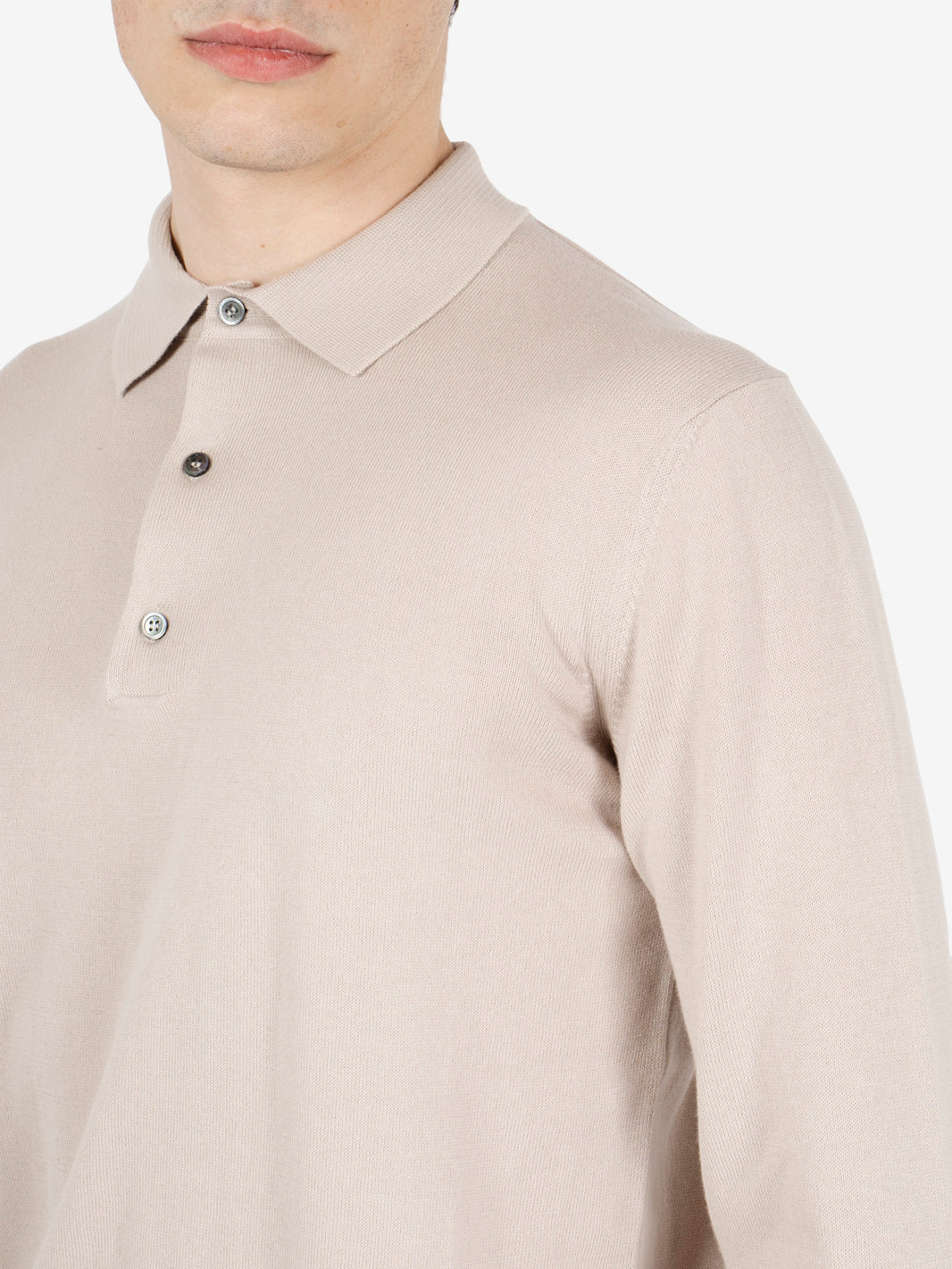 Polo a maniche lunghe beige