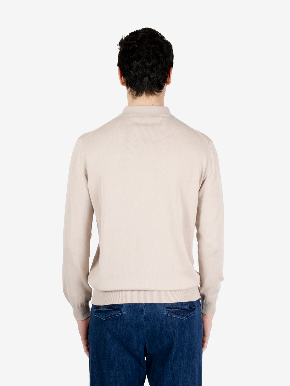 Polo a maniche lunghe beige