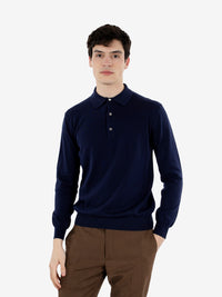 Polo a maniche lunghe blu