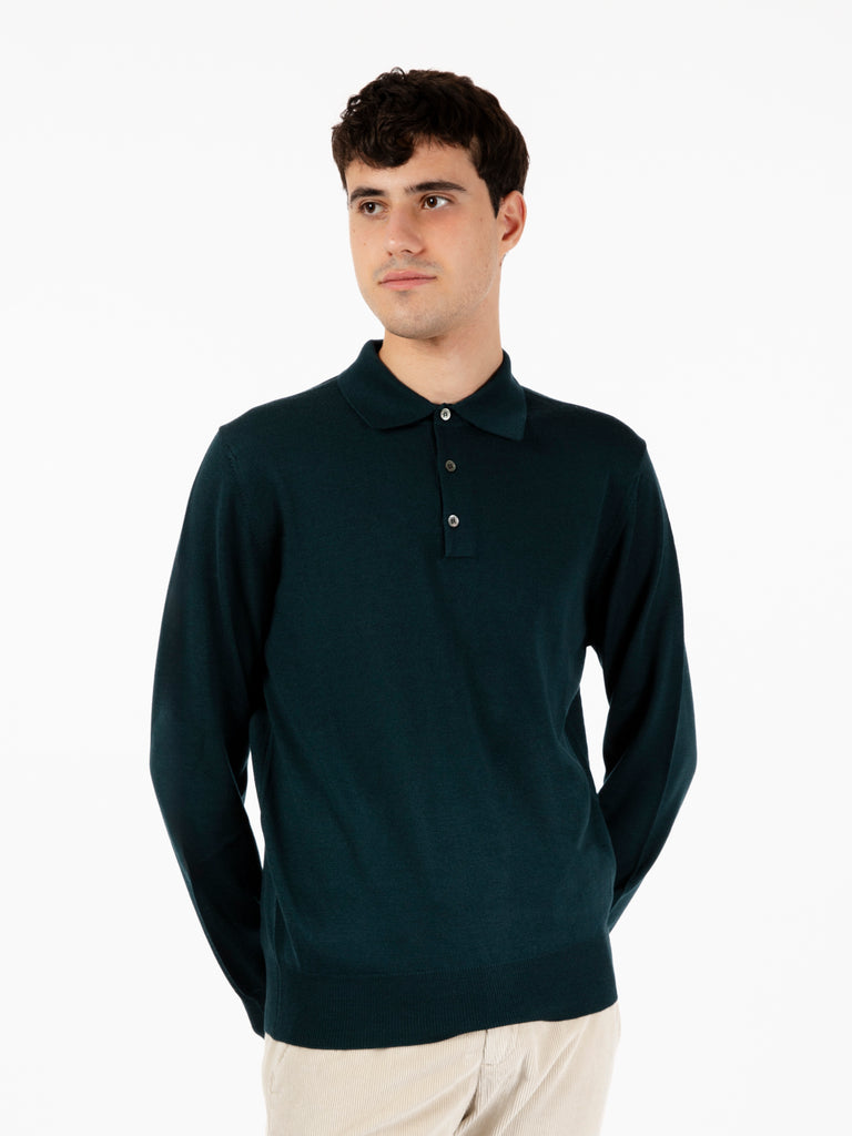 STIMM - Polo a maniche lunghe in maglia verde