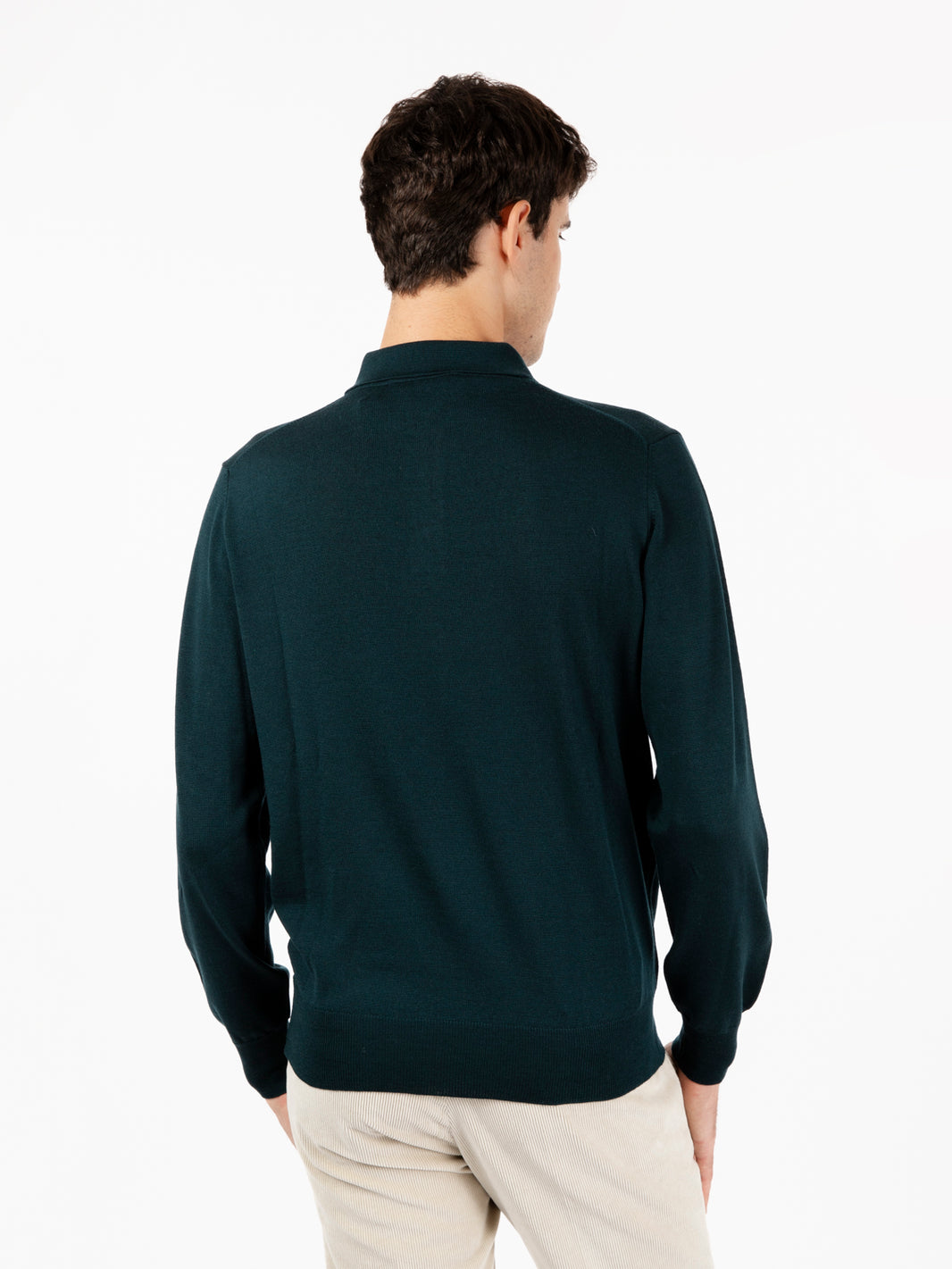 Polo a maniche lunghe in maglia verde