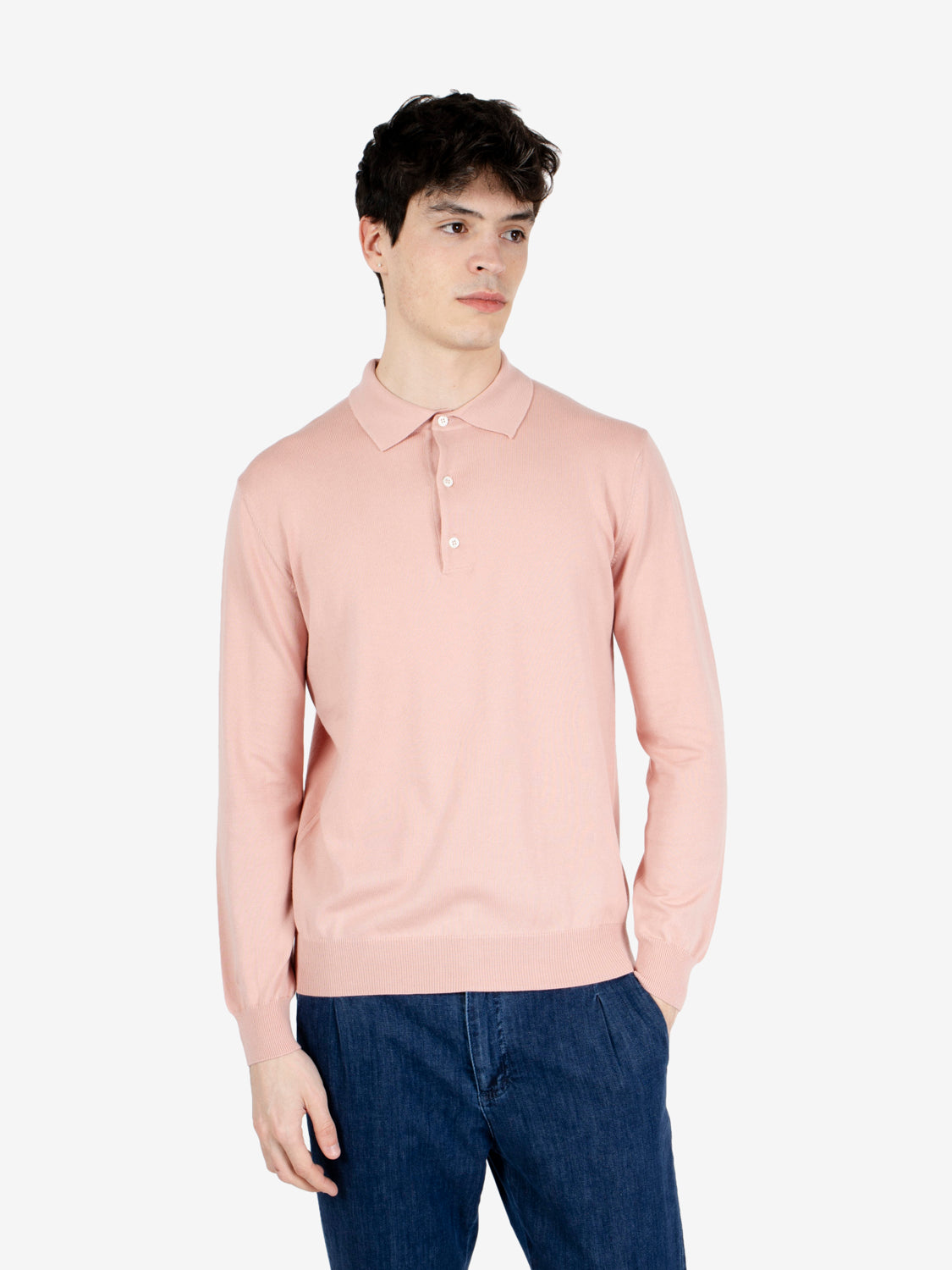 Polo a maniche lunghe rosa