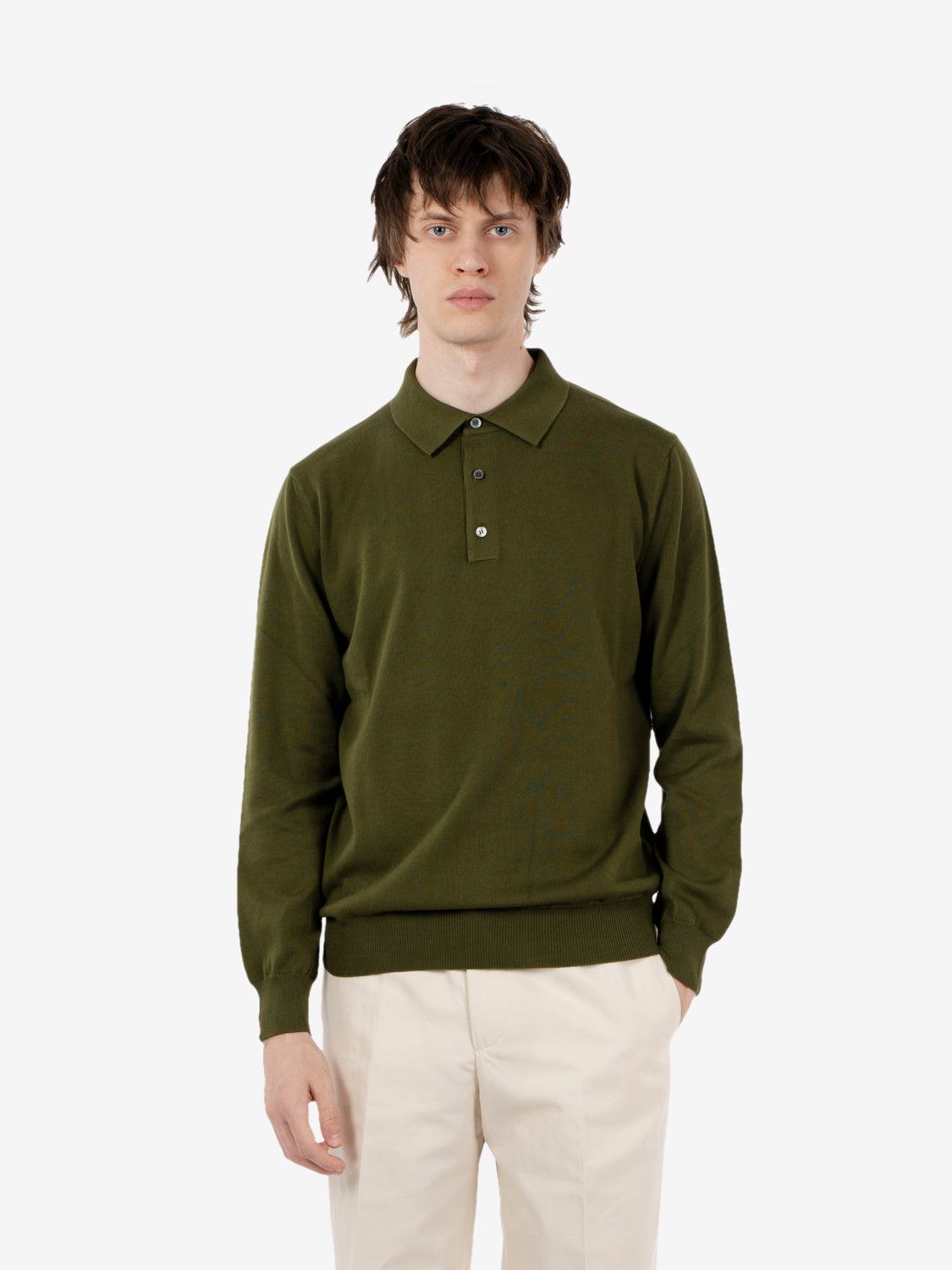 Polo a maniche lunghe verde