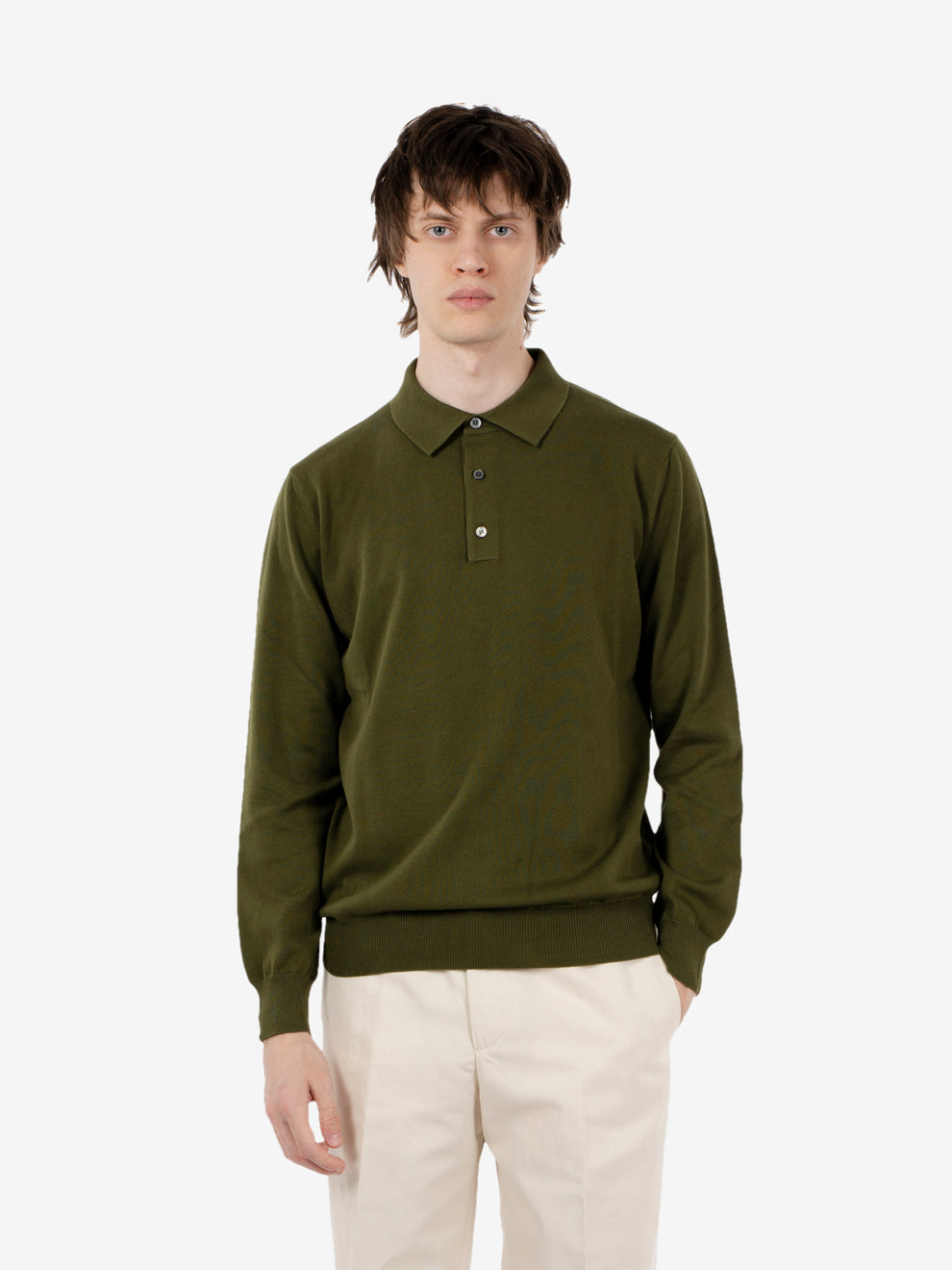 Polo a maniche lunghe verde