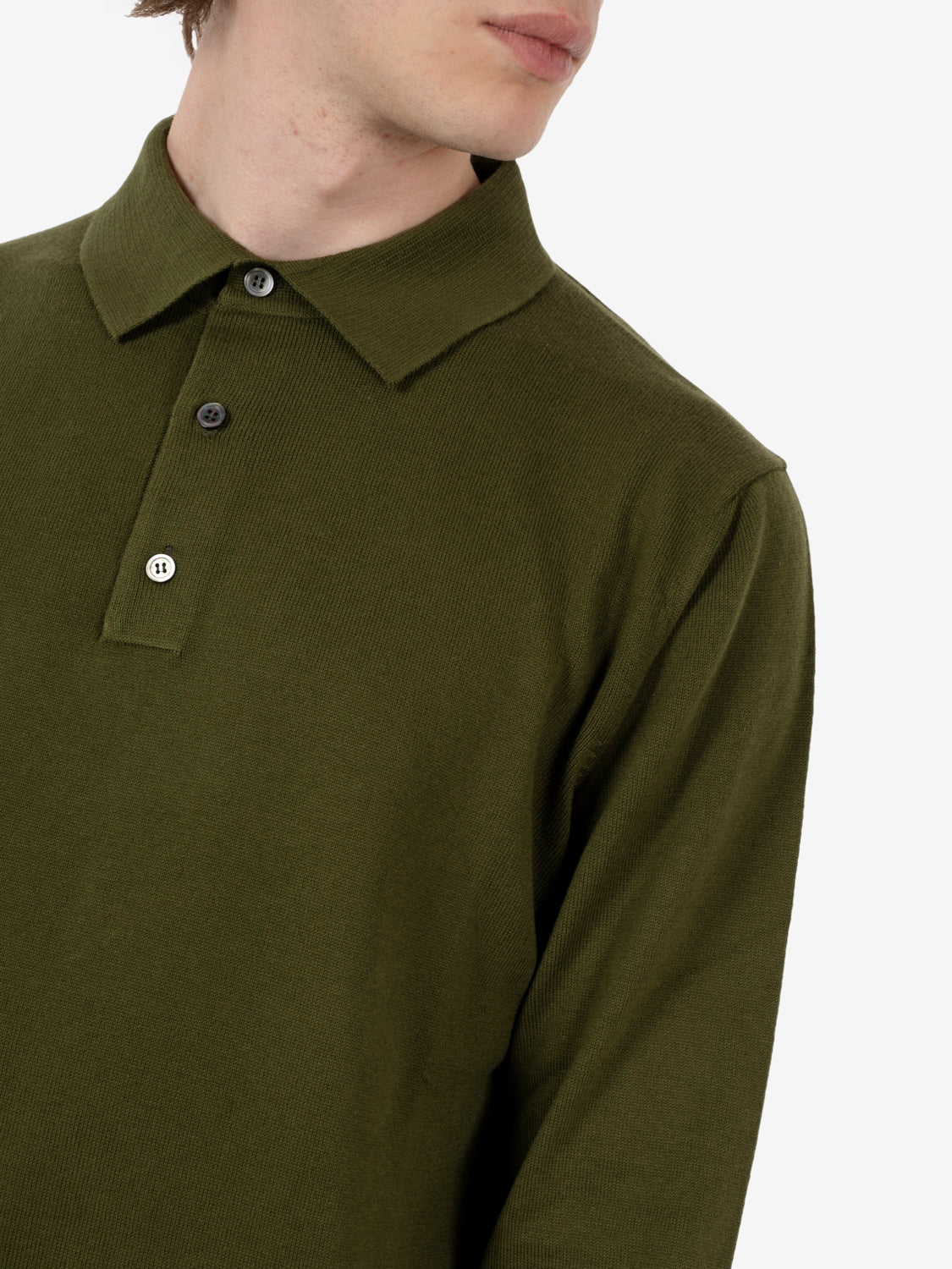 Polo a maniche lunghe verde