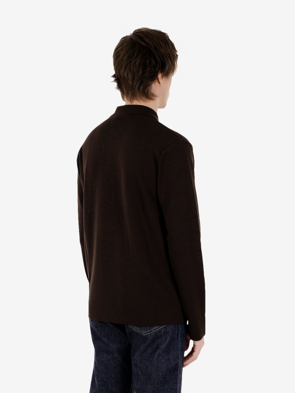 Polo con zip e taschino moro