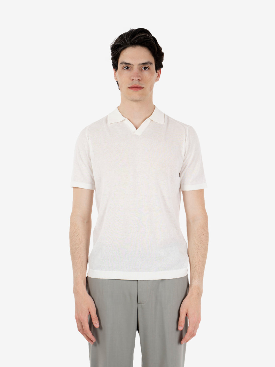 Polo in cotone ecru