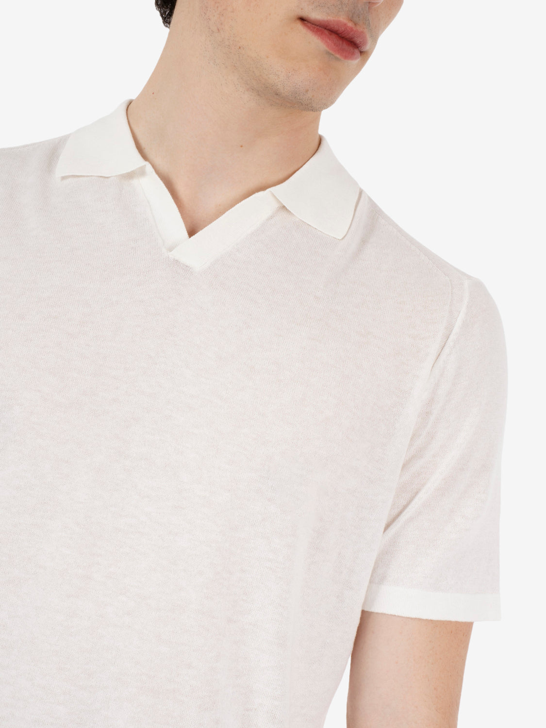 Polo in cotone ecru