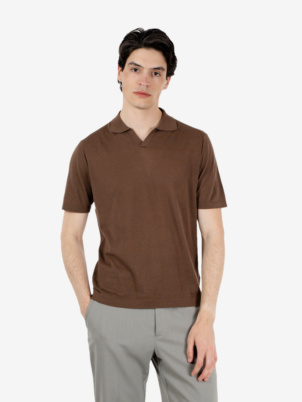 Polo in cotone marrone