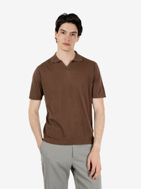 Polo in cotone marrone