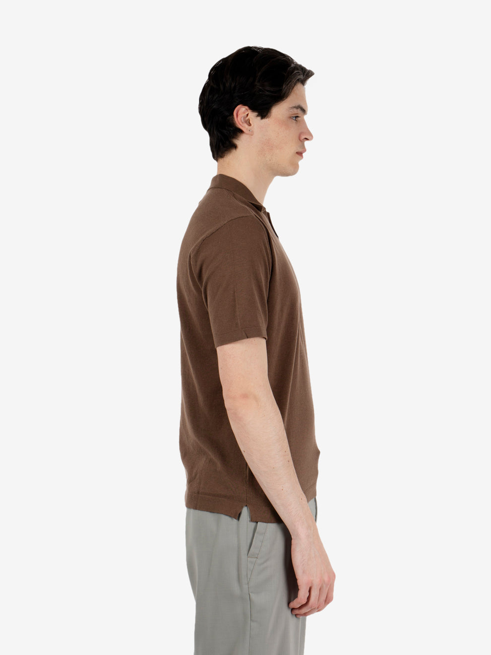 Polo in cotone marrone