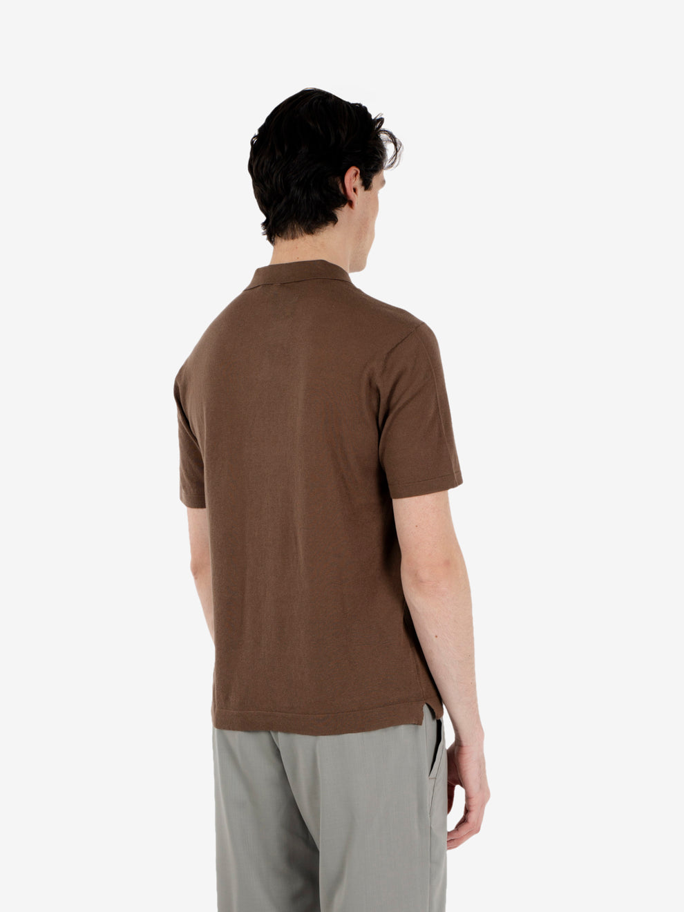 Polo in cotone marrone