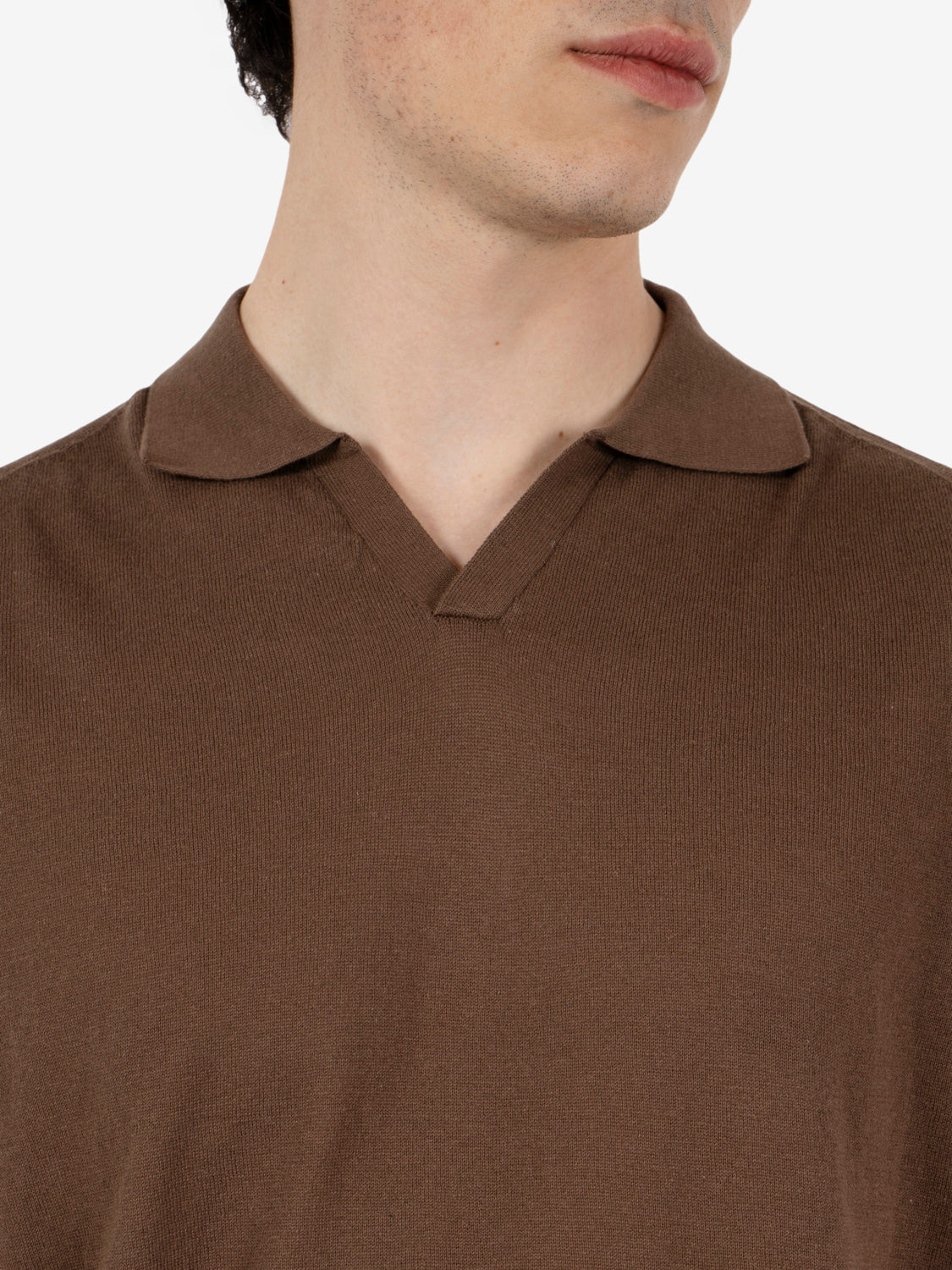 Polo in cotone marrone