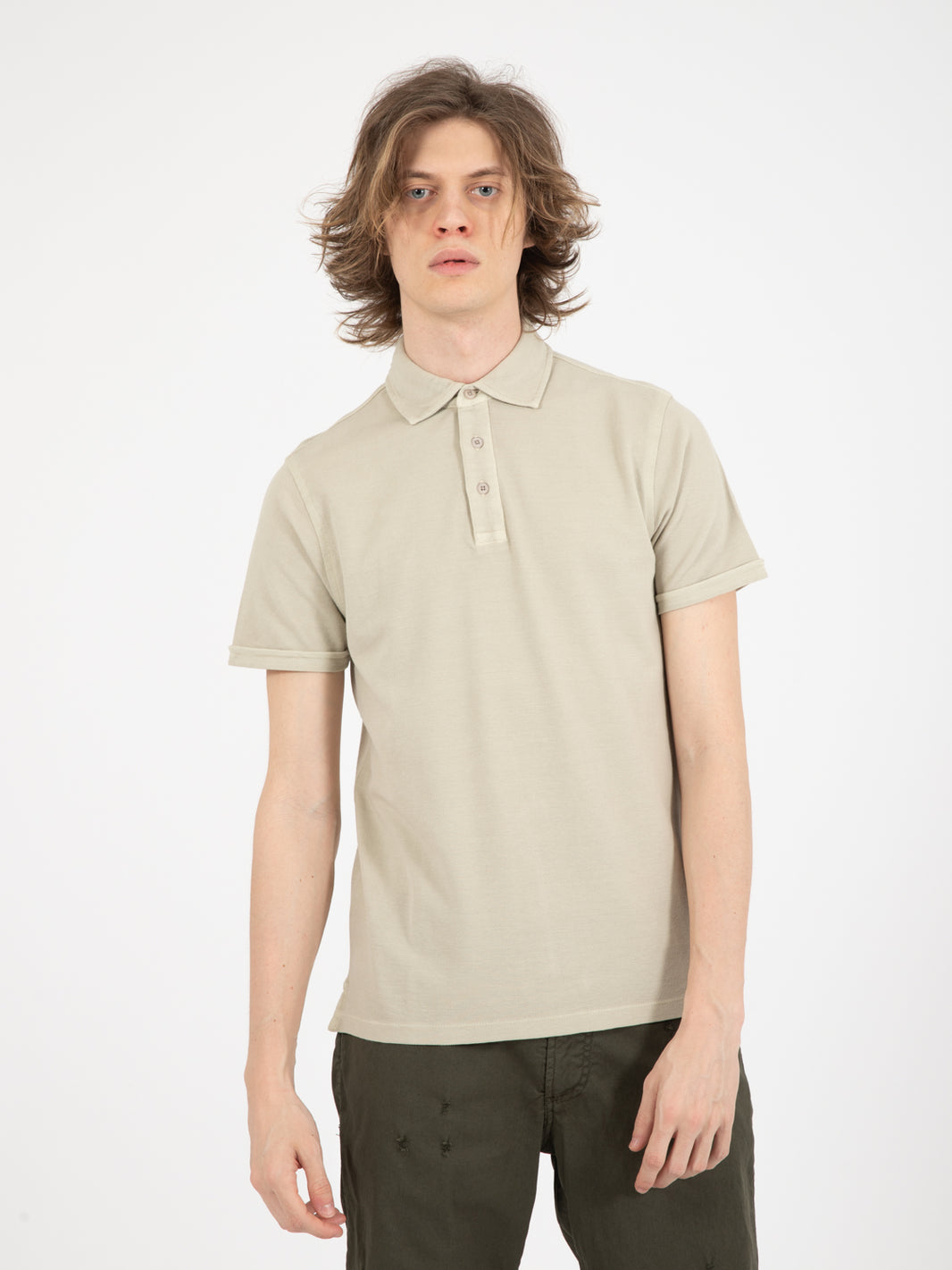 Sand cotton polo
